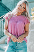 Tiered Sleeve Frilled Neck Dotted Top